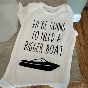 Carter's White Baby Onesie with Black Lettering